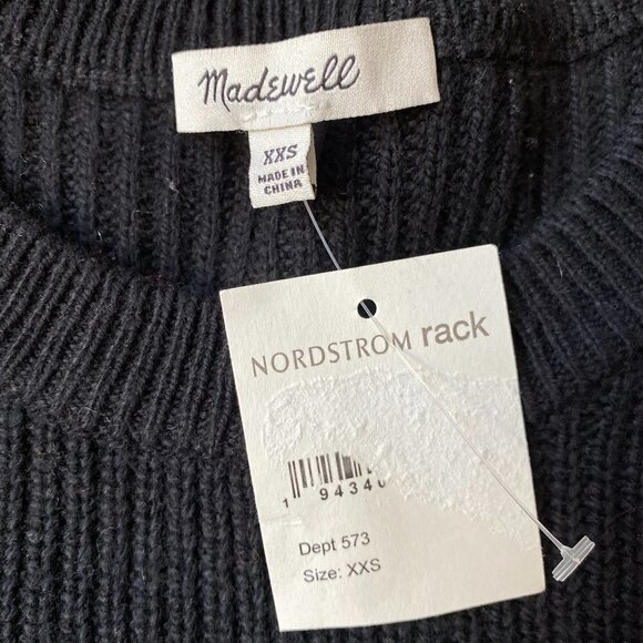MADEWELL Bnwt Sweater Thompson Chest Pocket Black - Picture 9 of 9